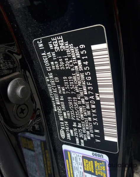 2015 Kia Sorento Sx z USA, uszkodzony, nr VIN 5XYKWDA73FG554159